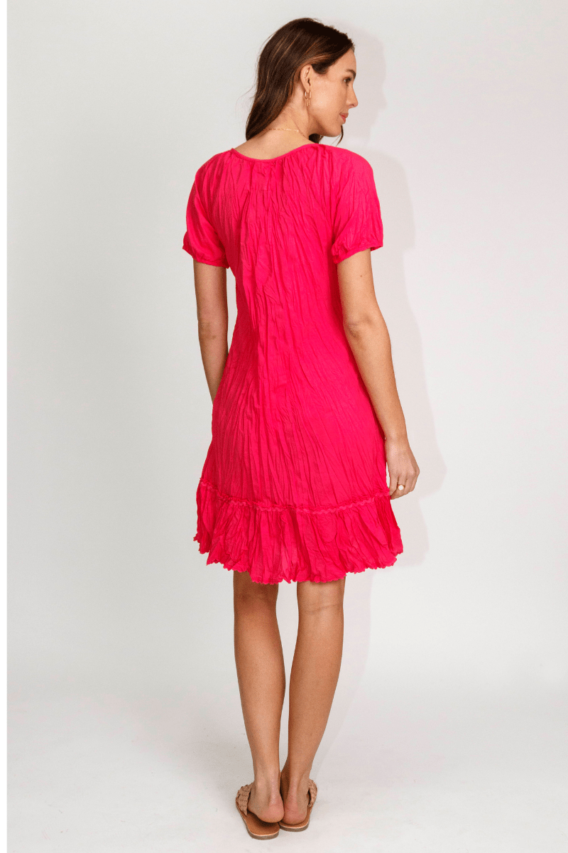 Lula Life MimI Shirred Dress Melon.