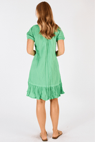Lula Life Mimi Shirred Dress Sea Green.