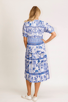 Lula Life Moffat Tucked Maxi Dress Navy.