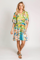 Lula Life Seaside Dress Tropical Print On Sale.