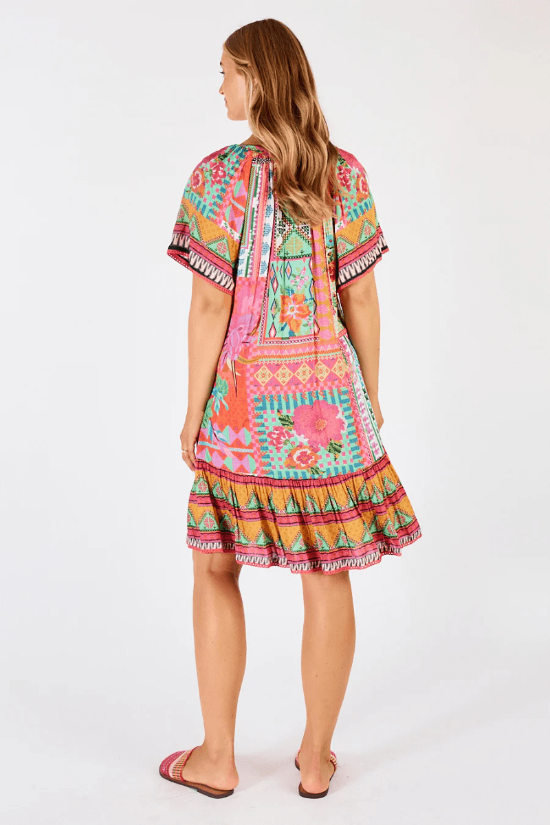 Lula Life Vivone Shirred Dress Melon.