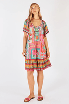 Lula Life Vivone Shirred Dress Melon.