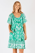 Lula Life Agatha Shirred Dress Sea.