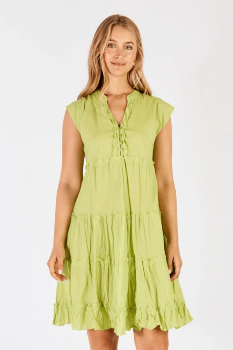 Lula Life Gwen Dress Lime – OZ RESORT