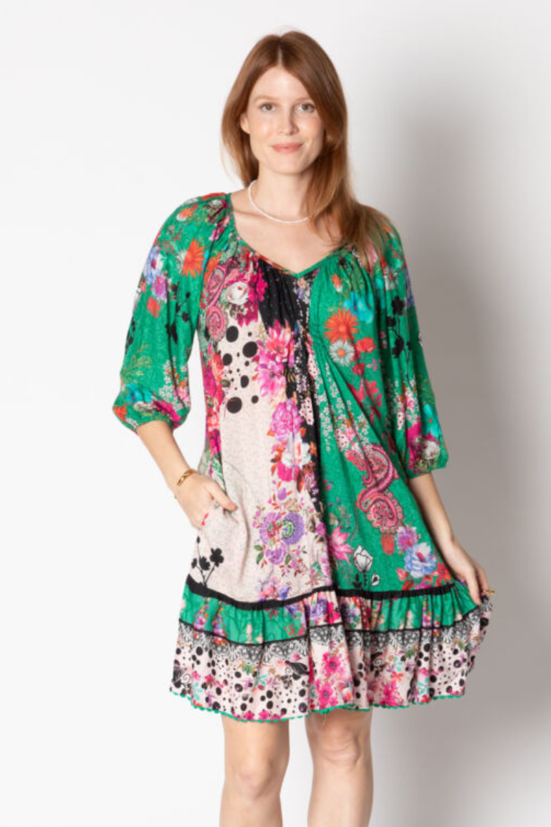 Lula Life Jacinta Shirred Dress - Sea.