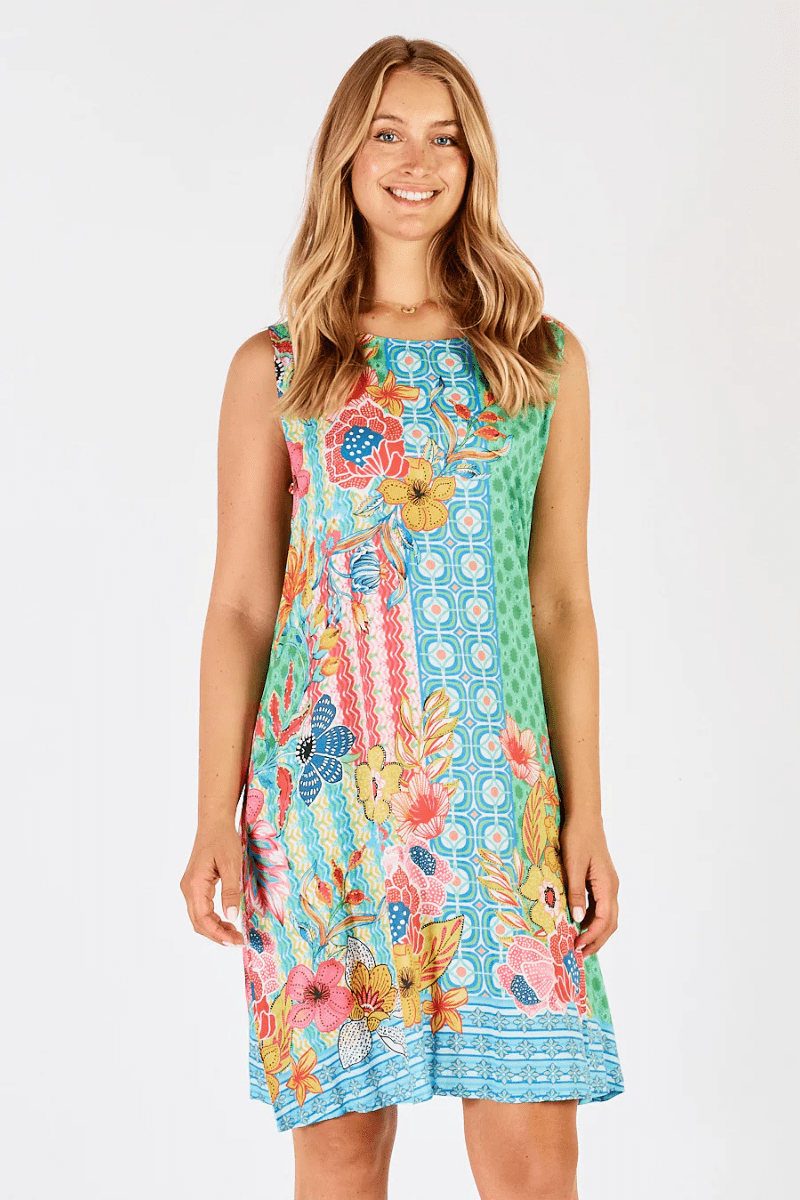 Lula Life Miranda Swing Dress Sea.