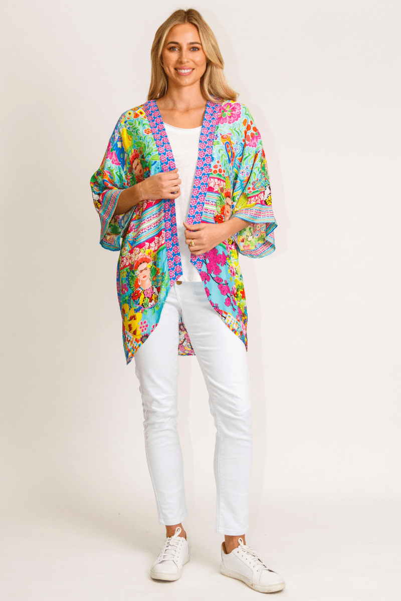 Lula Lifa Bonita Short Kimono Frida Kahlo - On Sale.