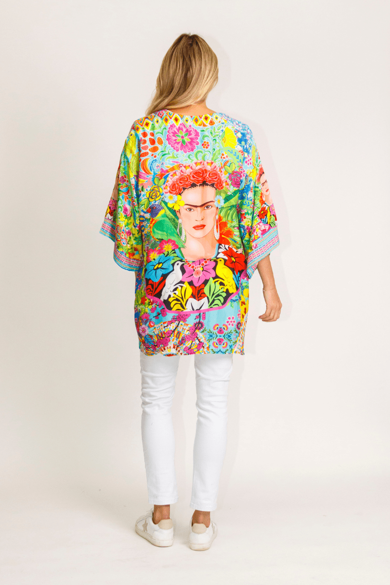 Lula Lifa Bonita Short Kimono Frida Kahlo - On Sale.