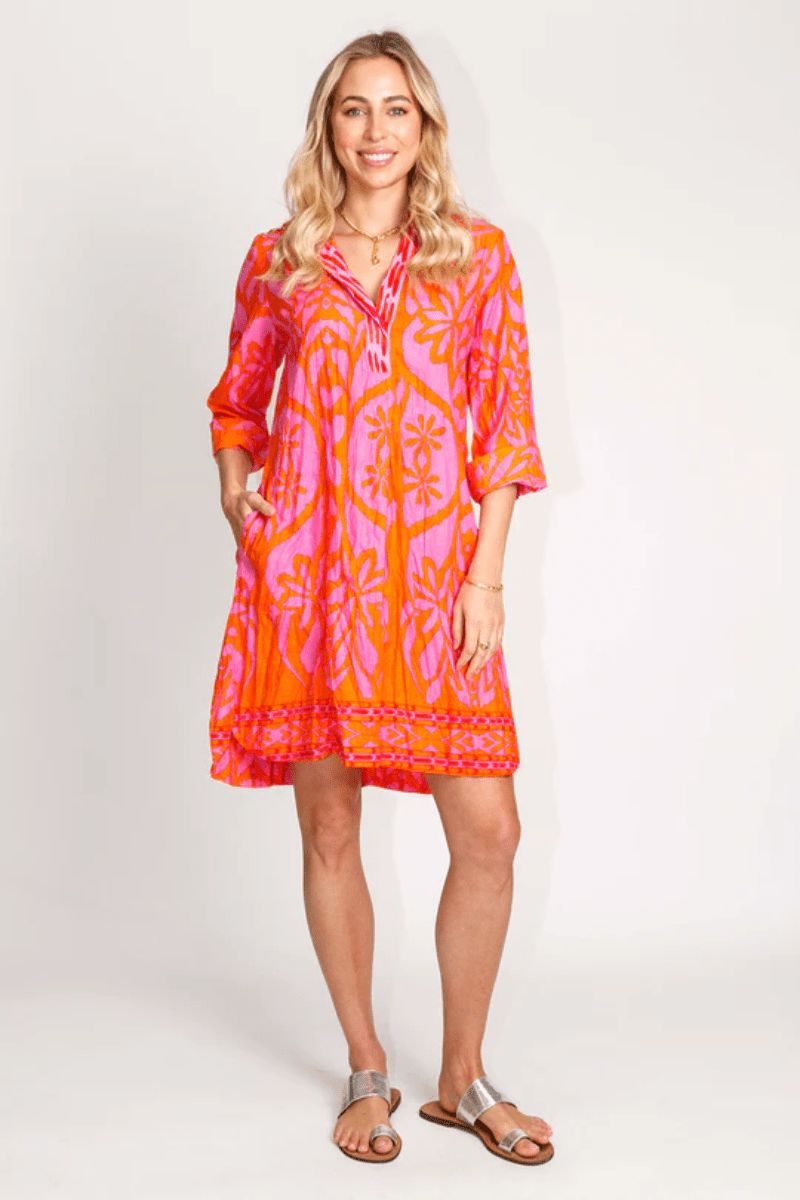Lula Life Sorrento Shirt Dress Melon.
