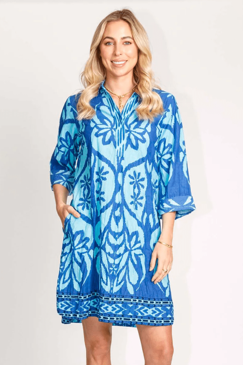 Lula Life Sorrento Shirt Dress Ocean.