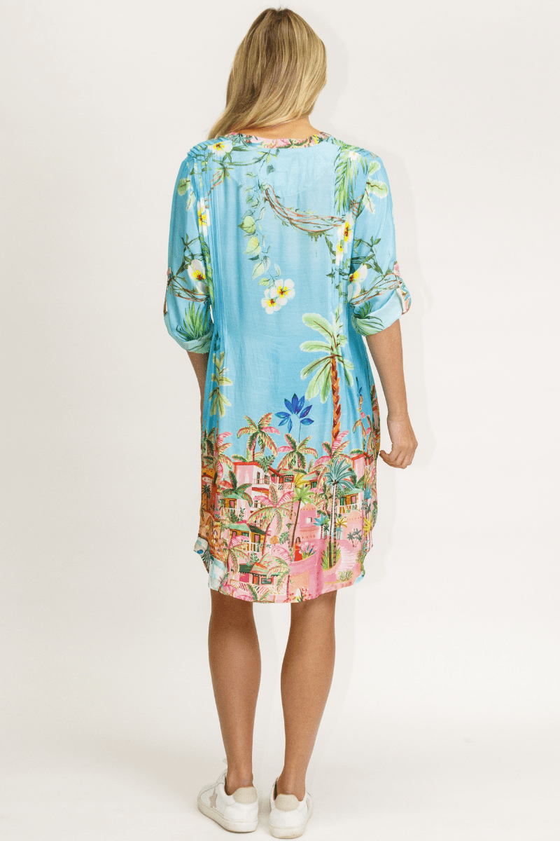 Lula Life Majorca Shirt Dress Lagoon.