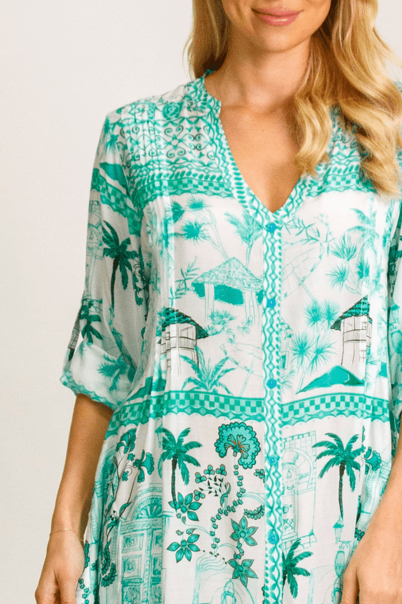 Lula Life Moffat Long Sleeve Top Sea Green.