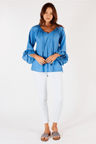 Lula Life Chloe Cotton Top Perriwinkle.