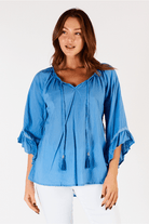 Lula Life Chloe Cotton Top Perriwinkle.