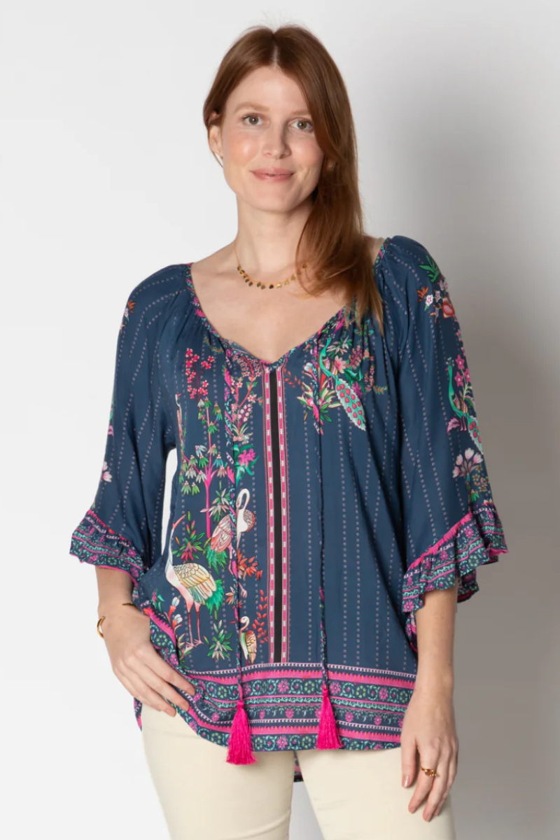 Lula Life Marcia Top - Navy.