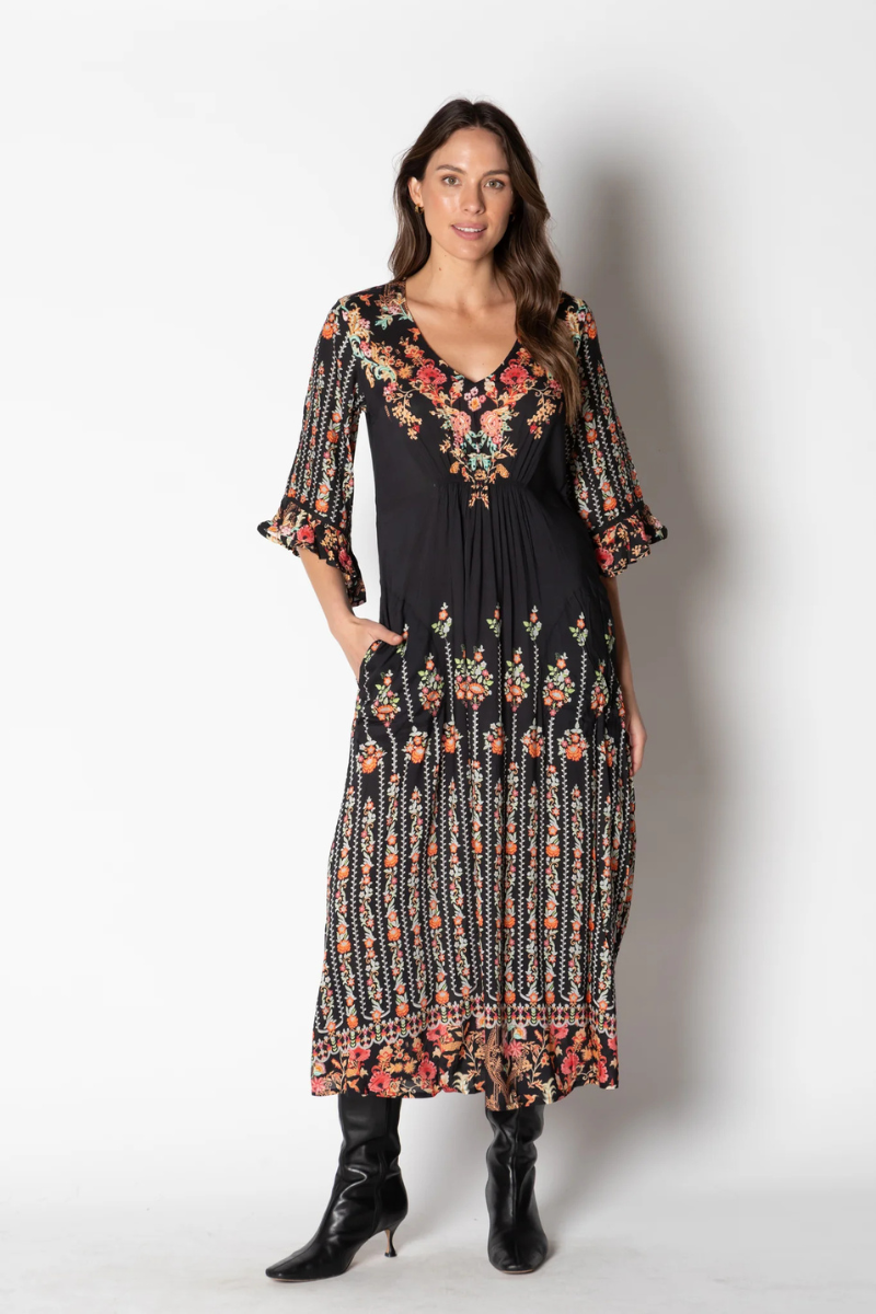 Lula Soul Melilla Midi Dress - Black.