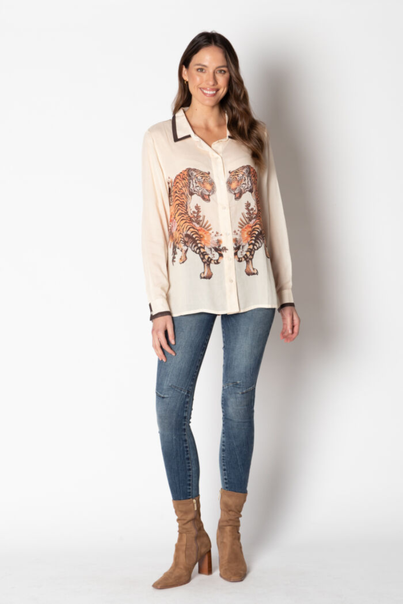 Lula Soul Tiger Shirt - Cream.