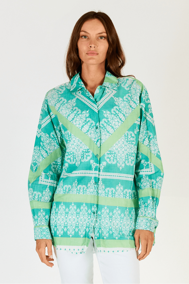 Lula Soul Bandana Shirt Sea Green.