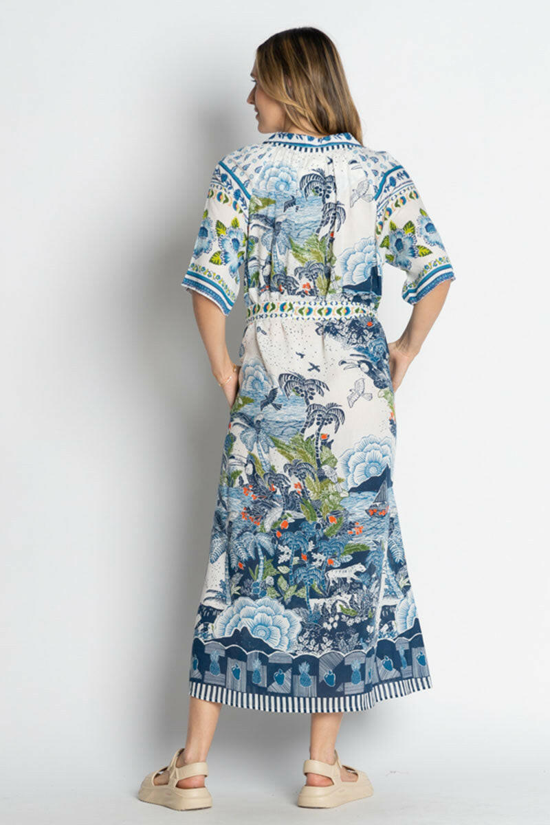 Lula Life Dita Shirtdress Ocean.