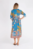 Lula Life Mika Midi Cotton Dress Ocean.