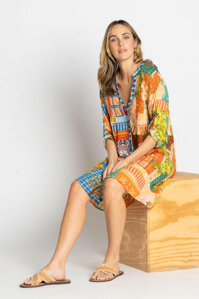 Lula Life Lanthea Button Dress Multi.