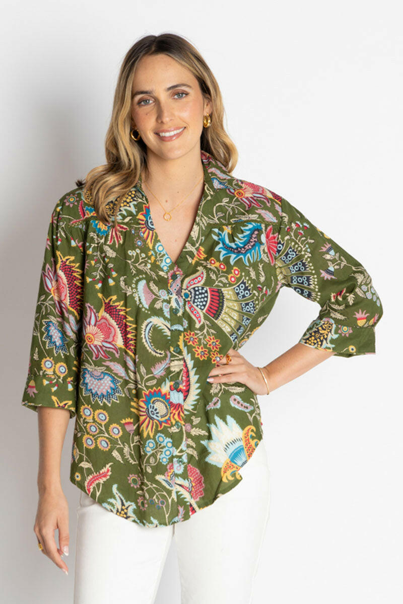 Lula Life Nandita Shirt Olive.