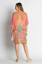Lula Life Sarai Button Dress Flame.