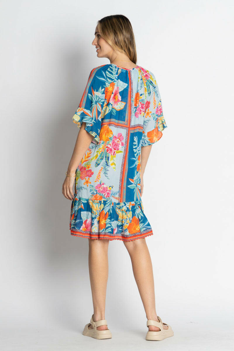 Lula Life Serilda Shirred Dress - Ocean.