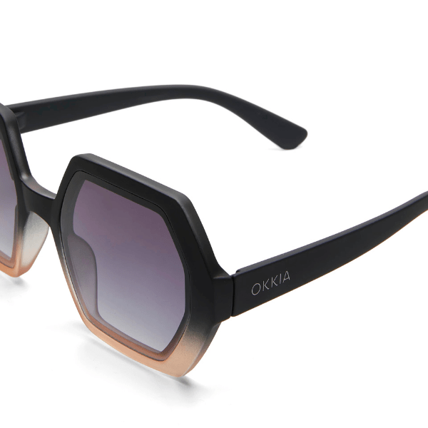 Okkia Emma Sunglasses - Black Shaded Rose.