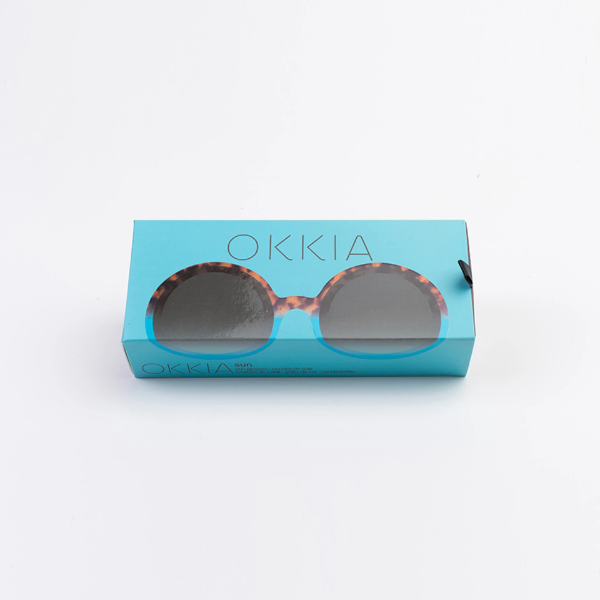 Okkia Monica Sunglasses - Havana and Blue.