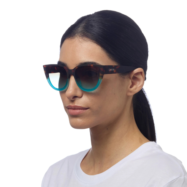 Okkia Silvia Sunglasses - Havana and Blue.