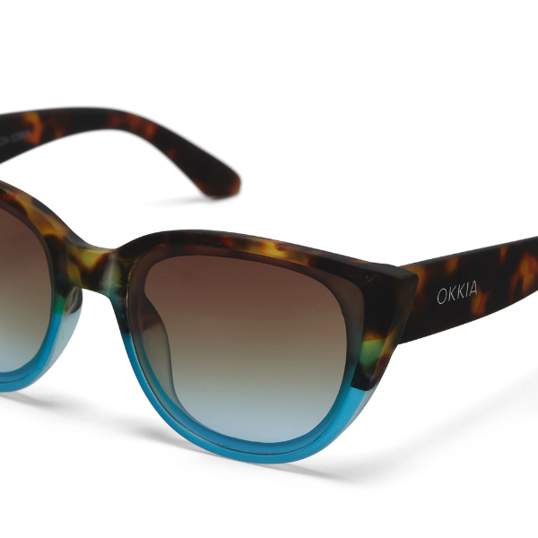 Okkia Silvia Sunglasses - Havana and Blue.