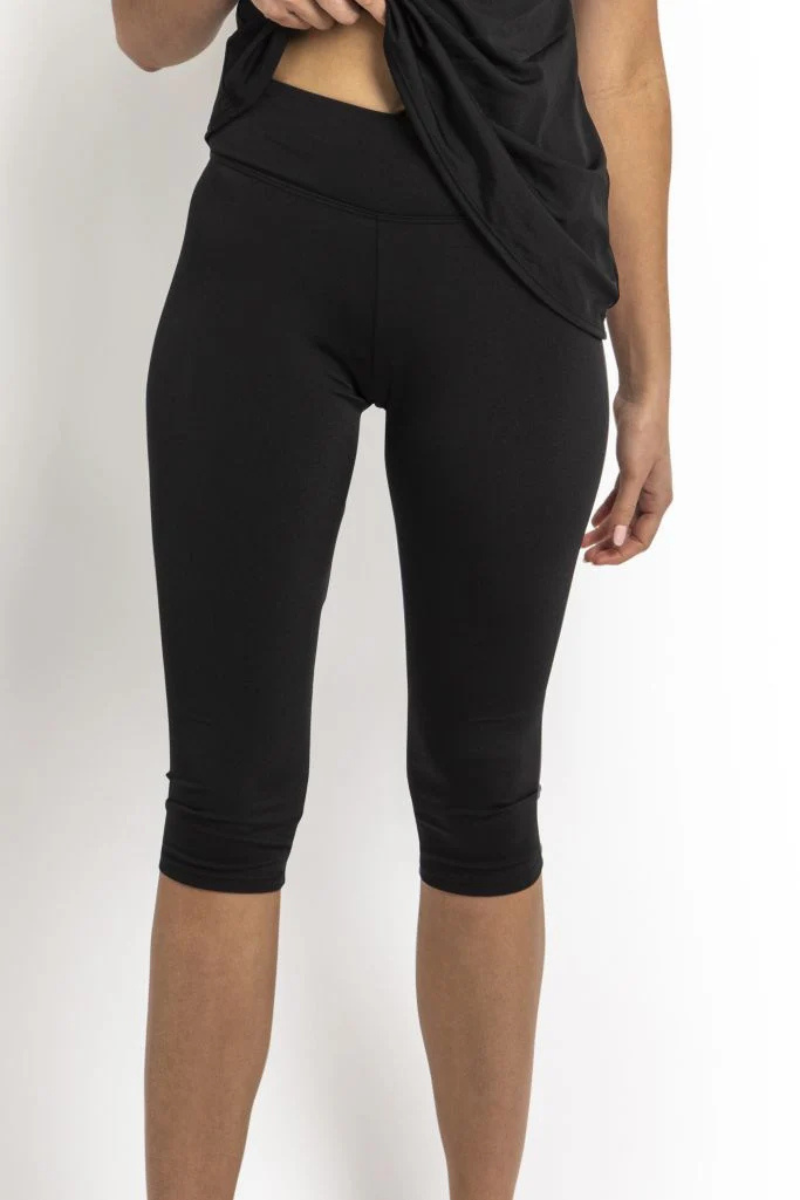 Poolproof Bottom Capri Swim Pant - Black.