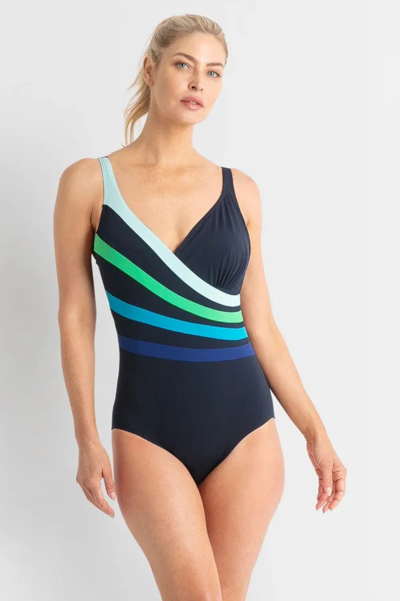Poolproof Rozella Fan Splice Tank One Piece - Navy.