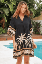 Salty Palm Mary Mini Dress- Blk.
