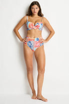 SL4140CI Coco Island High Waist Gathered Side Pant