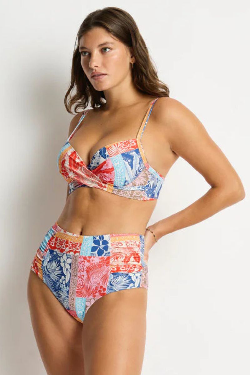 SL4140CI Coco Island High Waist Gathered Side Pant