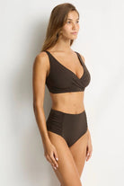 Sea Level SL4140ECO Essentials Edit High Waist Gathered Side Pant Espresso
