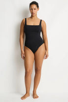 Sea Level SL1158ECO Essentials Edit Square Neck Panelled Underwire One Piece Black