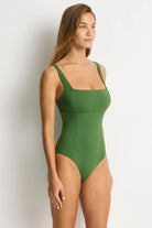 Sea Level SL1158ECO Essentials Edit Square Neck Panelled Underwire One Piece Palm