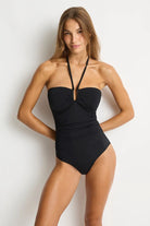 Sea Level SL1159ECO Essentials Edit U Bar Underwire Bandeau One Piece Black