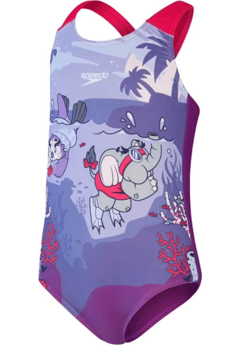 Speedo Girls Printed Cross Back One Piece.