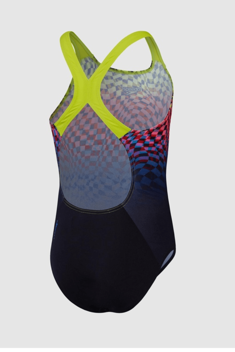 Speedo Junior Placement Power Back One Piece.