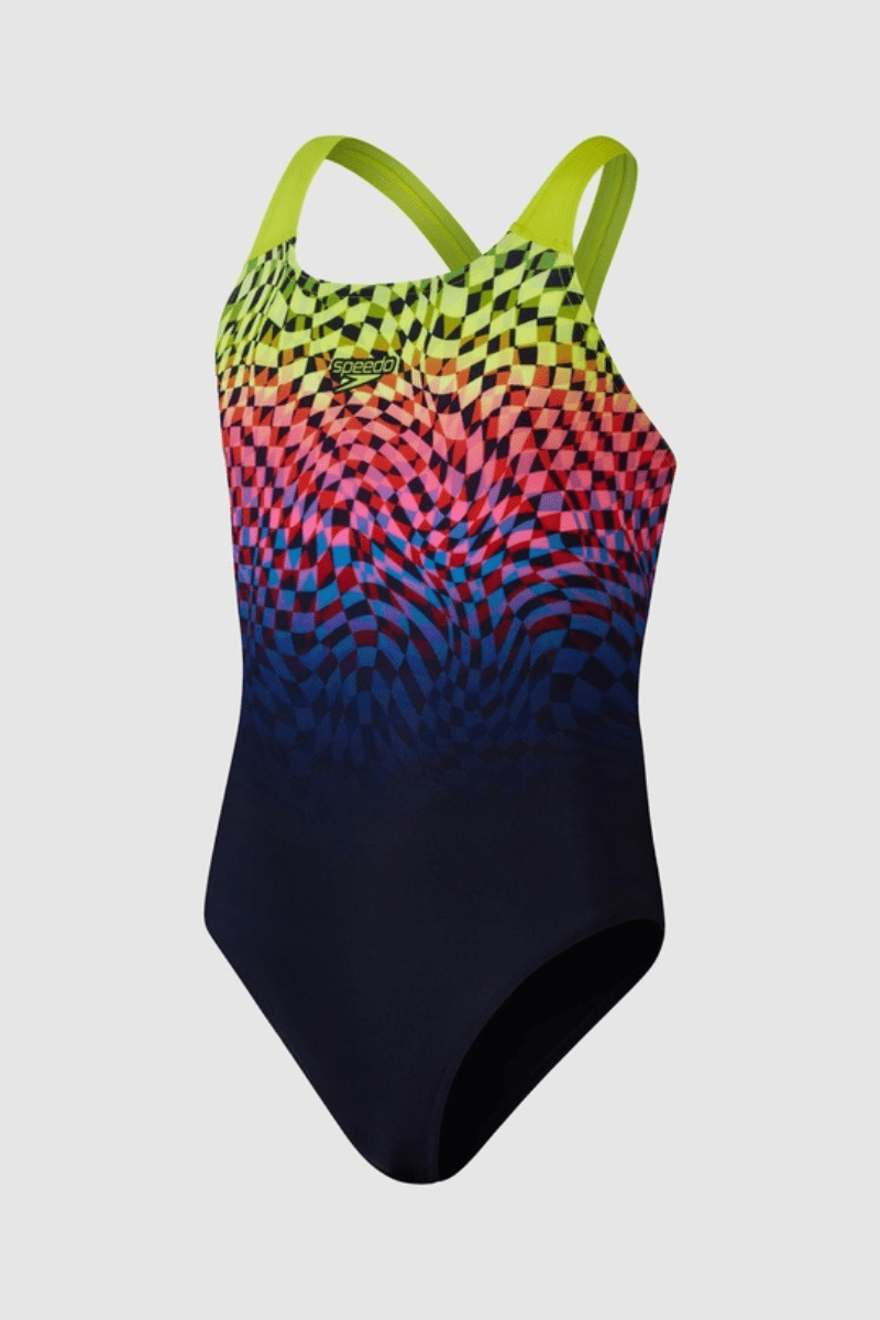 Speedo Junior Placement Power Back One Piece.