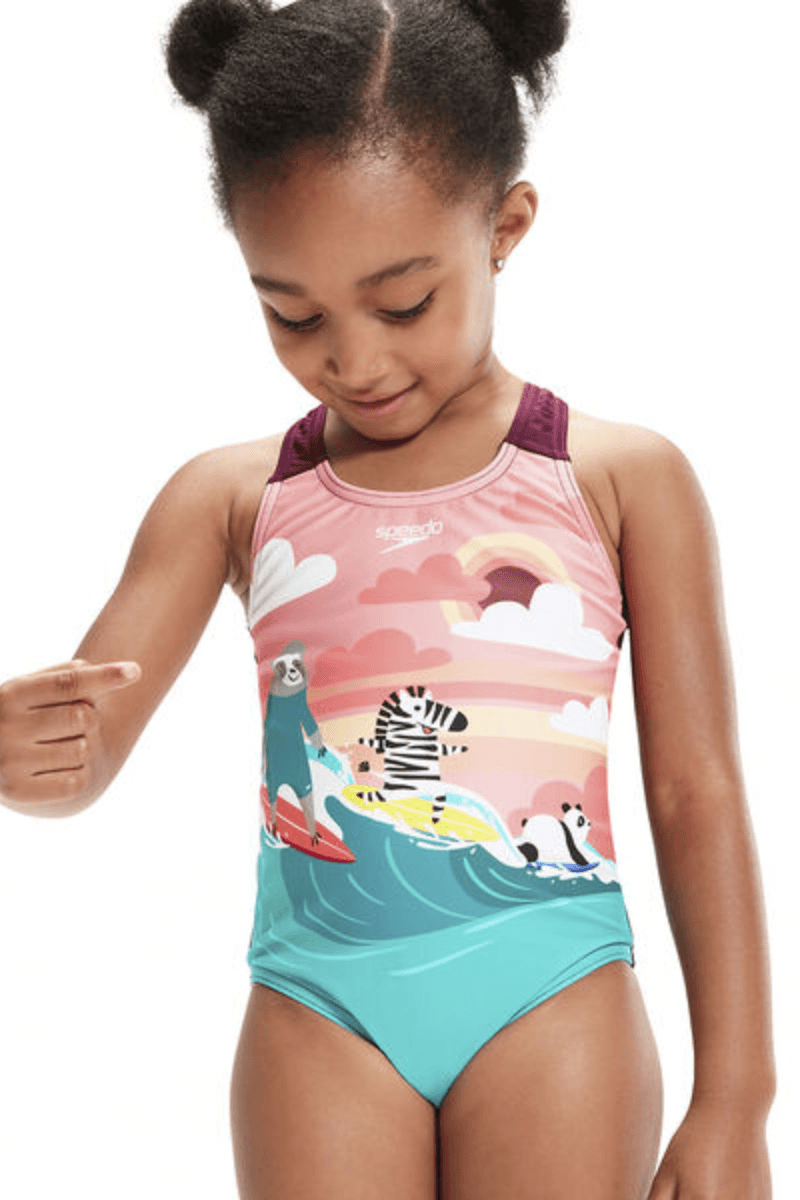 Speedo Toddler Girls Digital Printed Swimsuit.