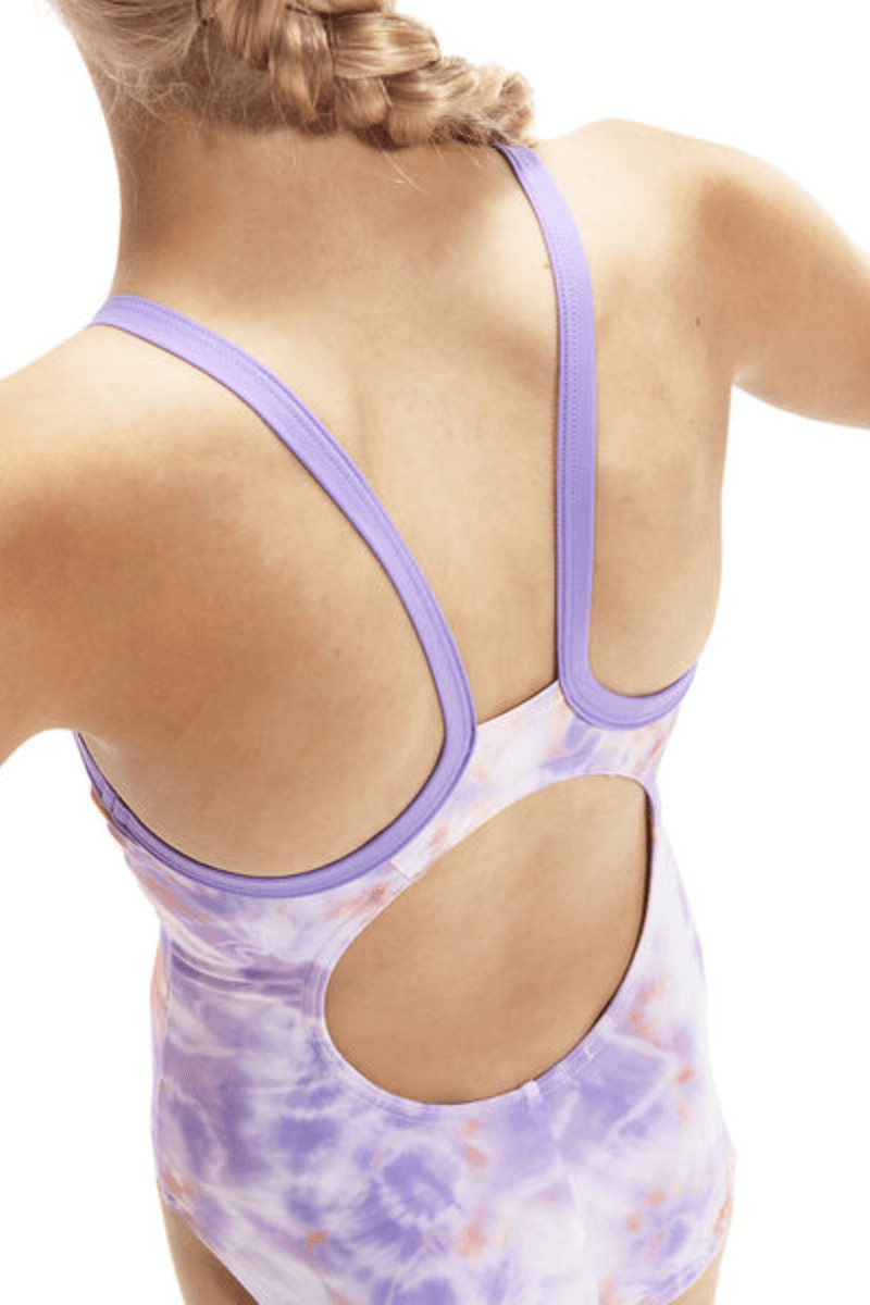 Speedo Girls Printed Thinstrap Muscleback One Piece.