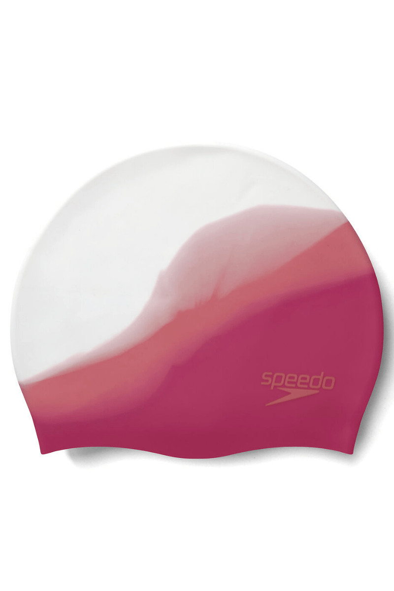Speedo Multi Colour Silicone Swim Cap - Rose & Blue.