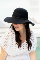 Sundaise Rani Floppy Wool Felt Hat - Black.
