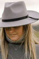 Sundaise Ricki Panama Suede Band Wool Felt Hat - Mushroom.