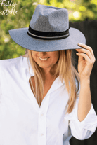 Sundaise Rudi Panama Ribbon Edge Wool Felt Hat - Grey Marle.